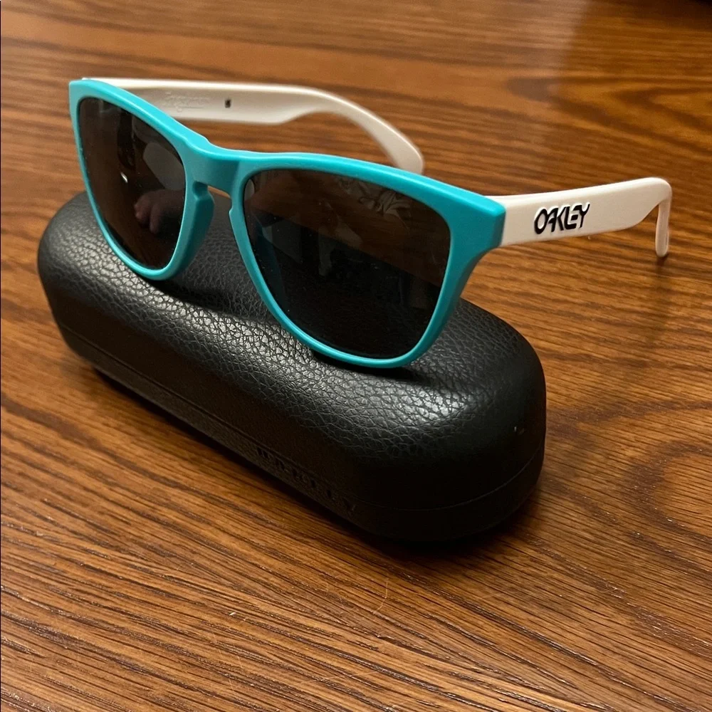 Oakley Authentic Kids Turquoise and White Sunglasses